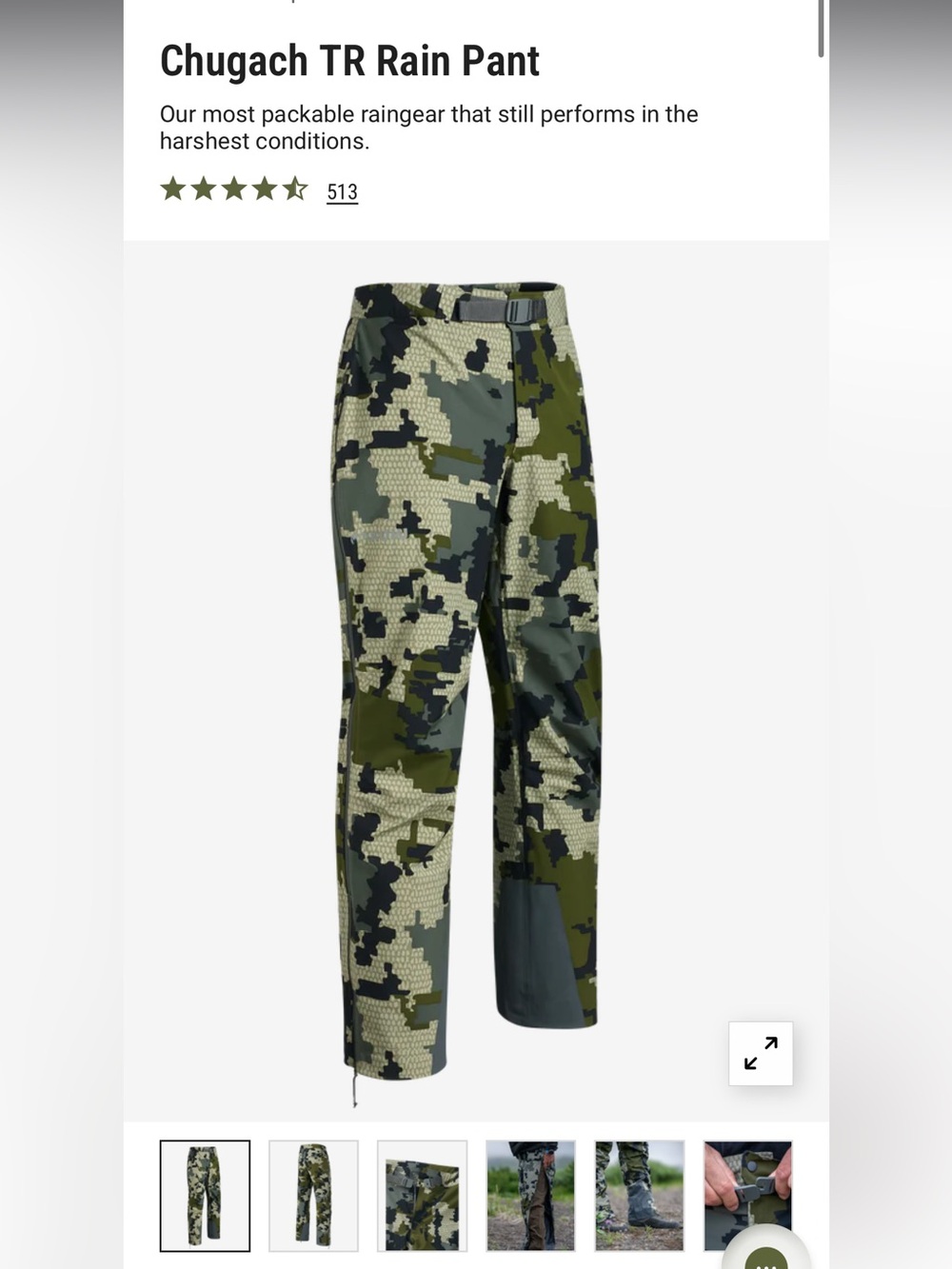 KUIU Chugach Rain Gear XXL